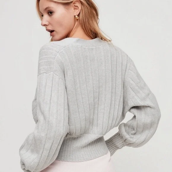 Aritzia Wilfred Plunge Front Cardigan - Picture 3 of 13